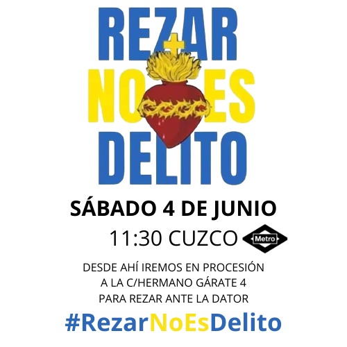 Nueva convocatoria #RezarNoEsDelito en Madrid